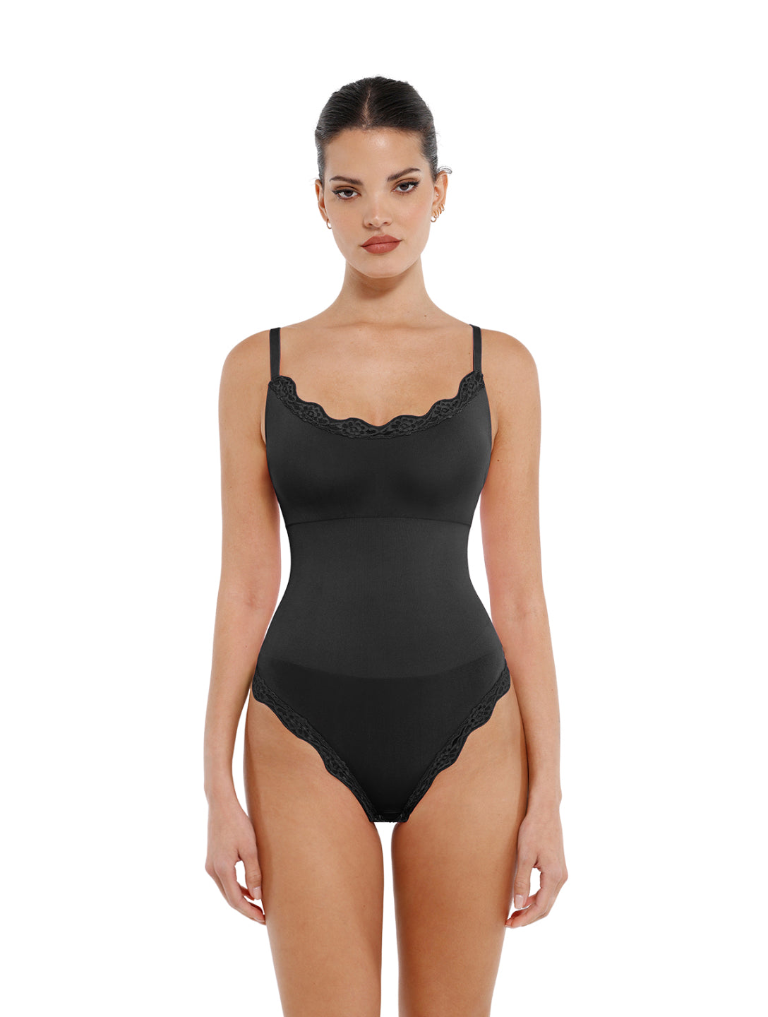 Dantel Detaylı Dikişsiz Tanga Bodysuit