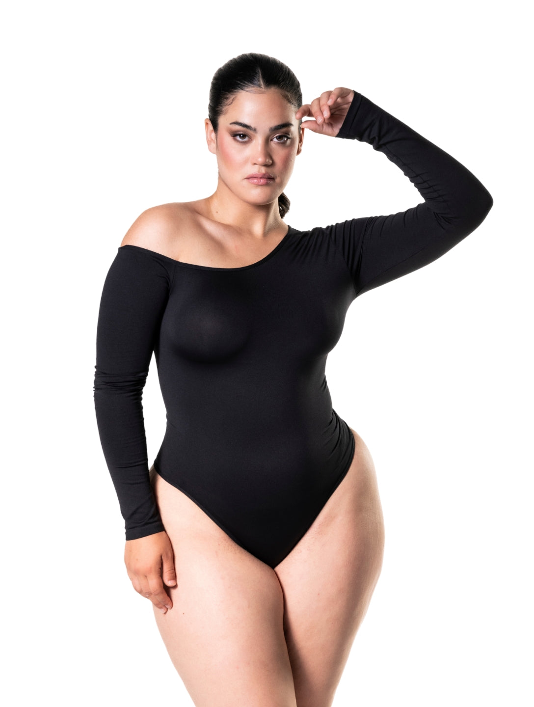 Tek Omuzlu Uzun Kollu Tanga Bodysuit