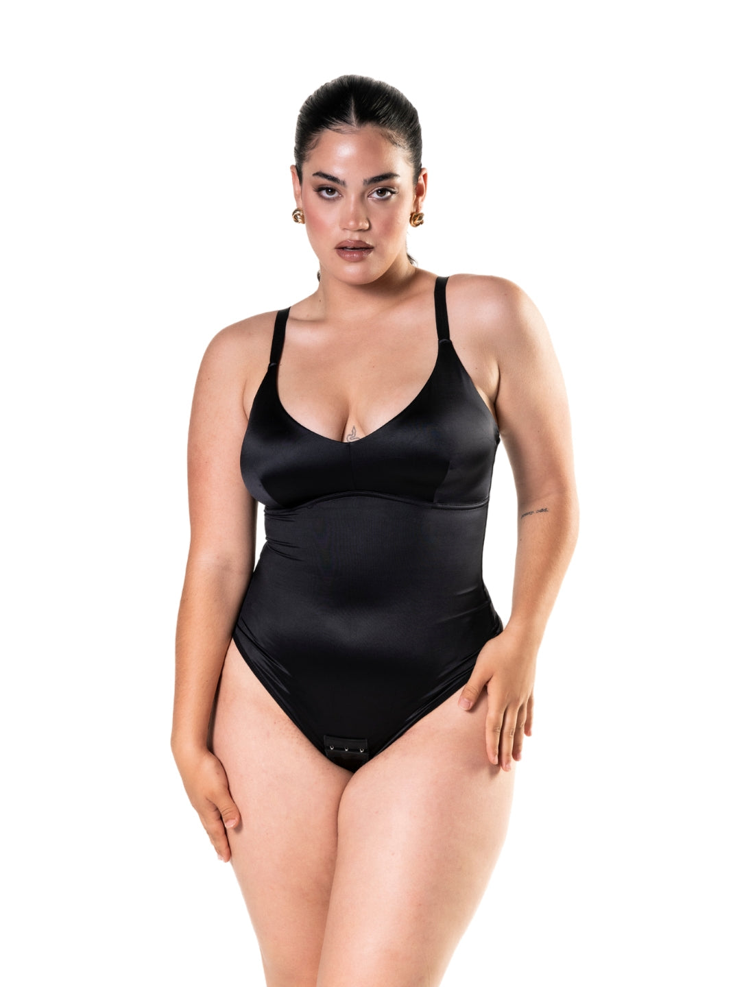 Saten Sıkılaştırıcı Tanga Bodysuit