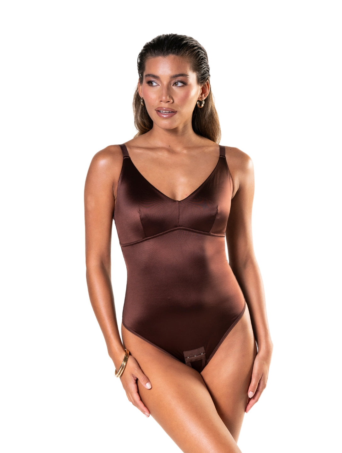 Saten Sıkılaştırıcı Tanga Bodysuit