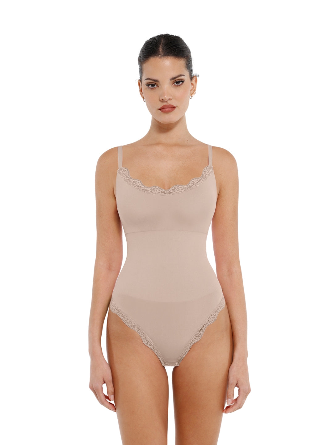 Dantel Detaylı Dikişsiz Tanga Bodysuit